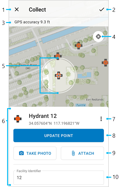 Data collection form and location target Data collection form and location target